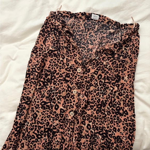 Aritzia cropped maxi Leopard Print Button-Up Skirt - Picture 1 of 2